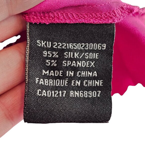 Le Chateau Silk Blend Pink Button Down Blouse Sz M - Picture 8 of 9